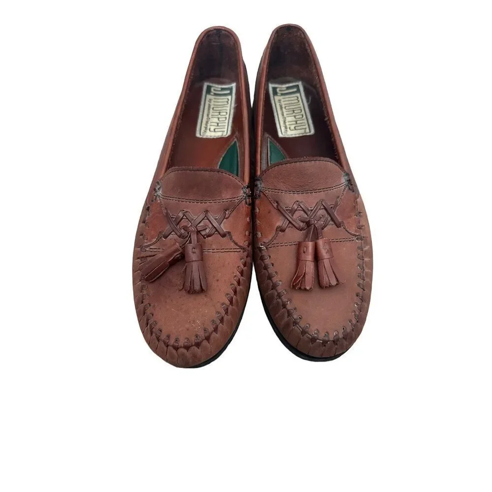 Johnston & Murphy J. Murphy brown leather tassel loader oxford shoes men’s 10.5